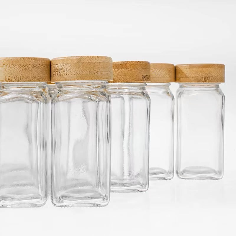 Spices Jar Set with Bamboo Lid