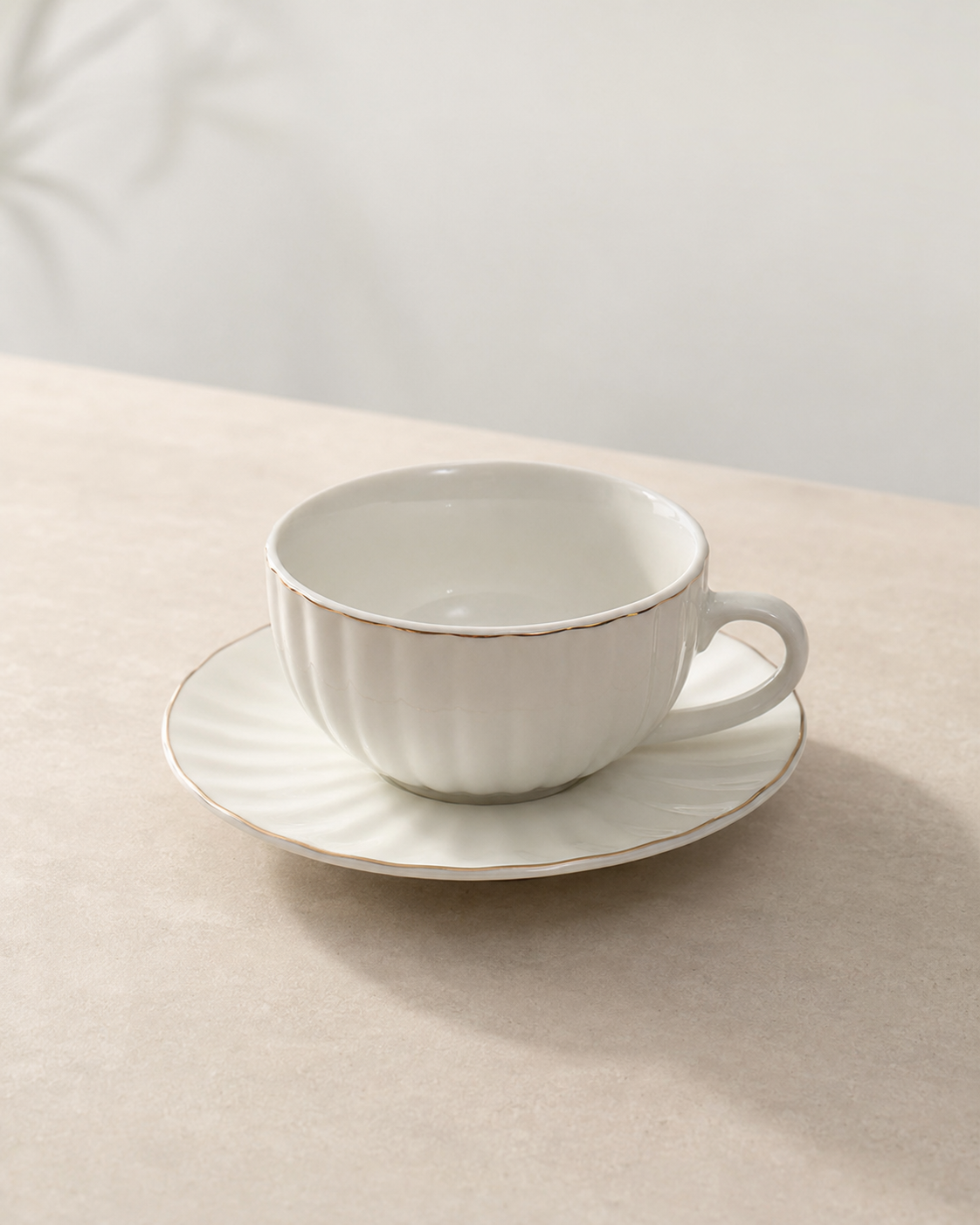 Elegant Ceramic Coffee Cup & Saucer Set – 6 Pieces