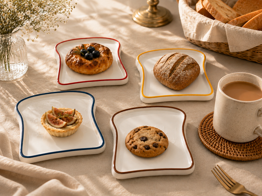 Good Day Ceramic Toast Plates – Set of 4