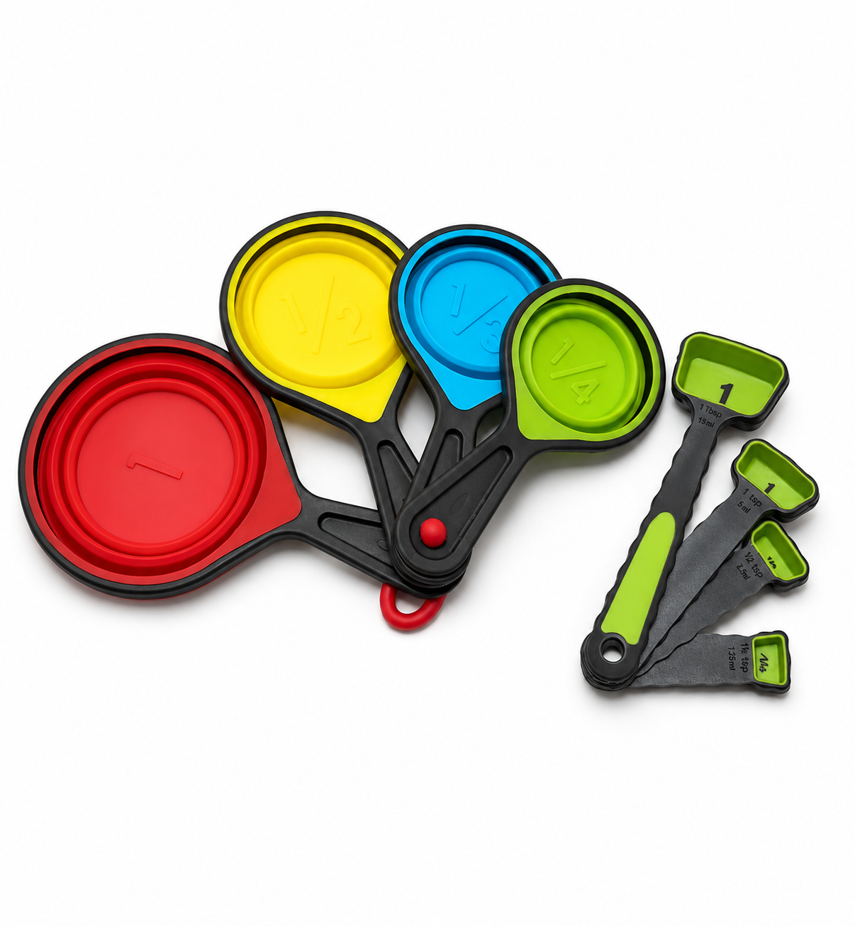 8-Piece Silicone Collapsible Measuring Cups & Spoons Set