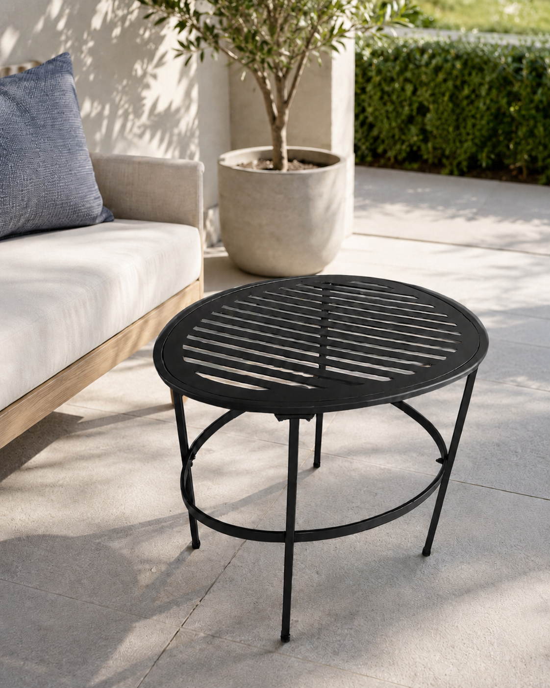 Round Metal Outdoor Side Table