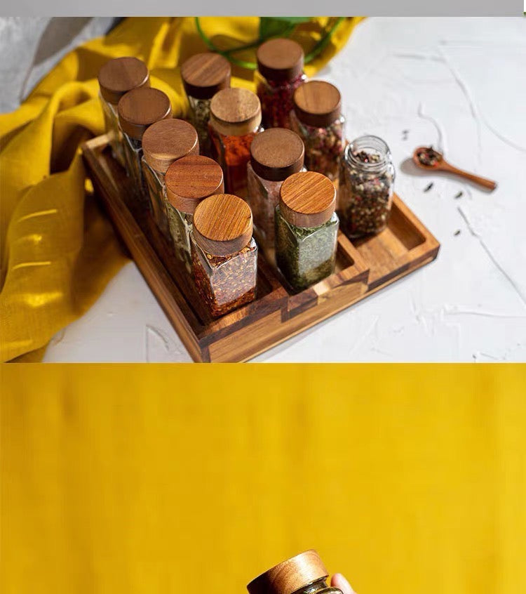 Spices Jar Set with Bamboo Lid