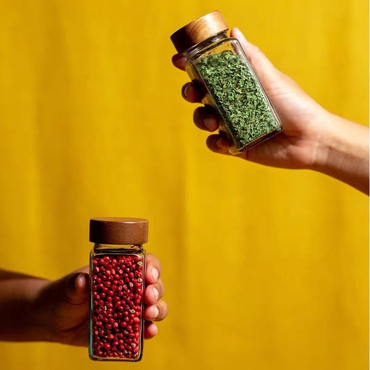 Spices Jar Set with Bamboo Lid