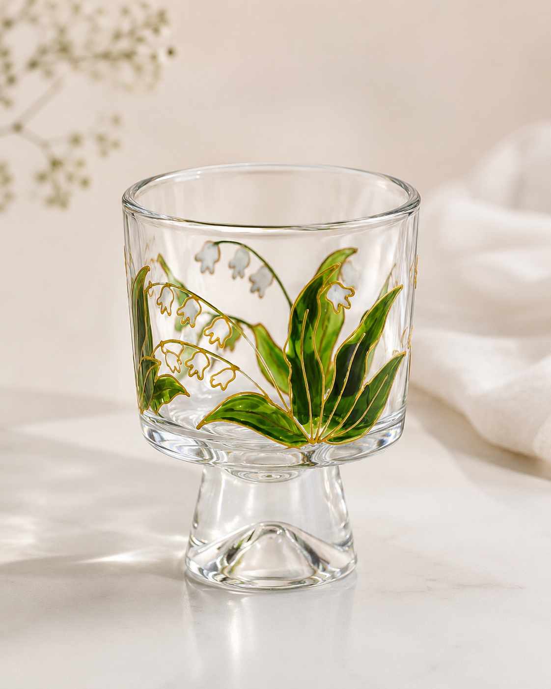 Hand-Painted Floral Dessert Cups – Set of 6