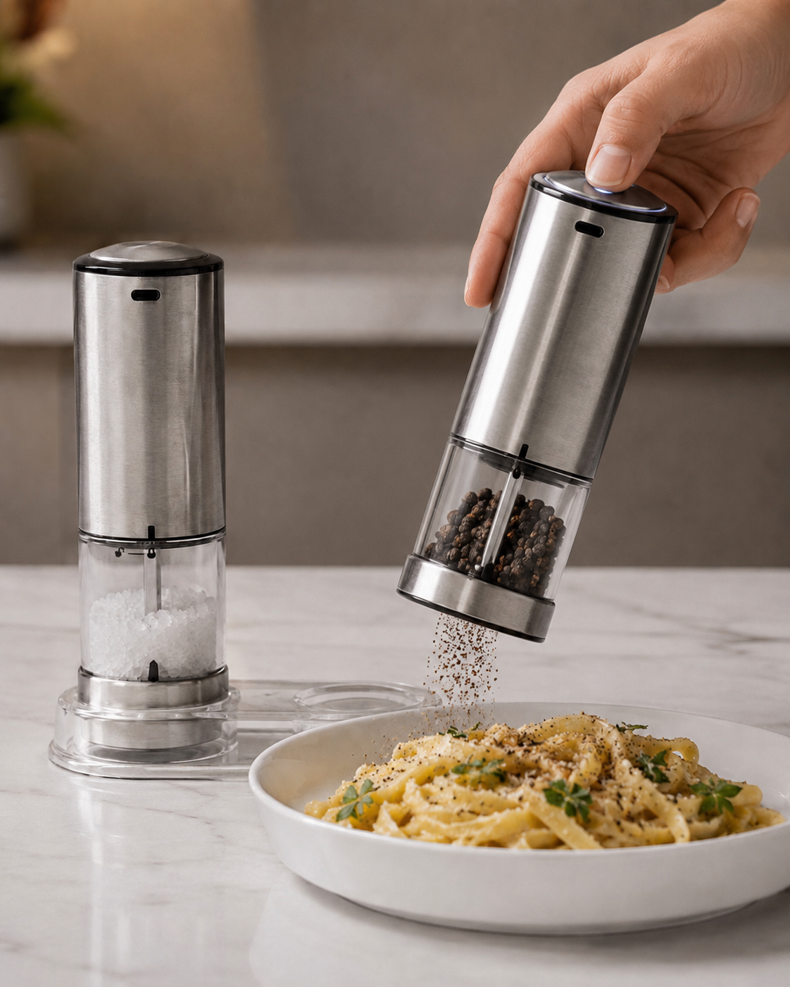 Rechargeable Electric Salt & Pepper Mill Set