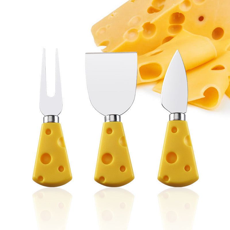 3-Piece Cheese Knife Set with Cheese-Style Handles