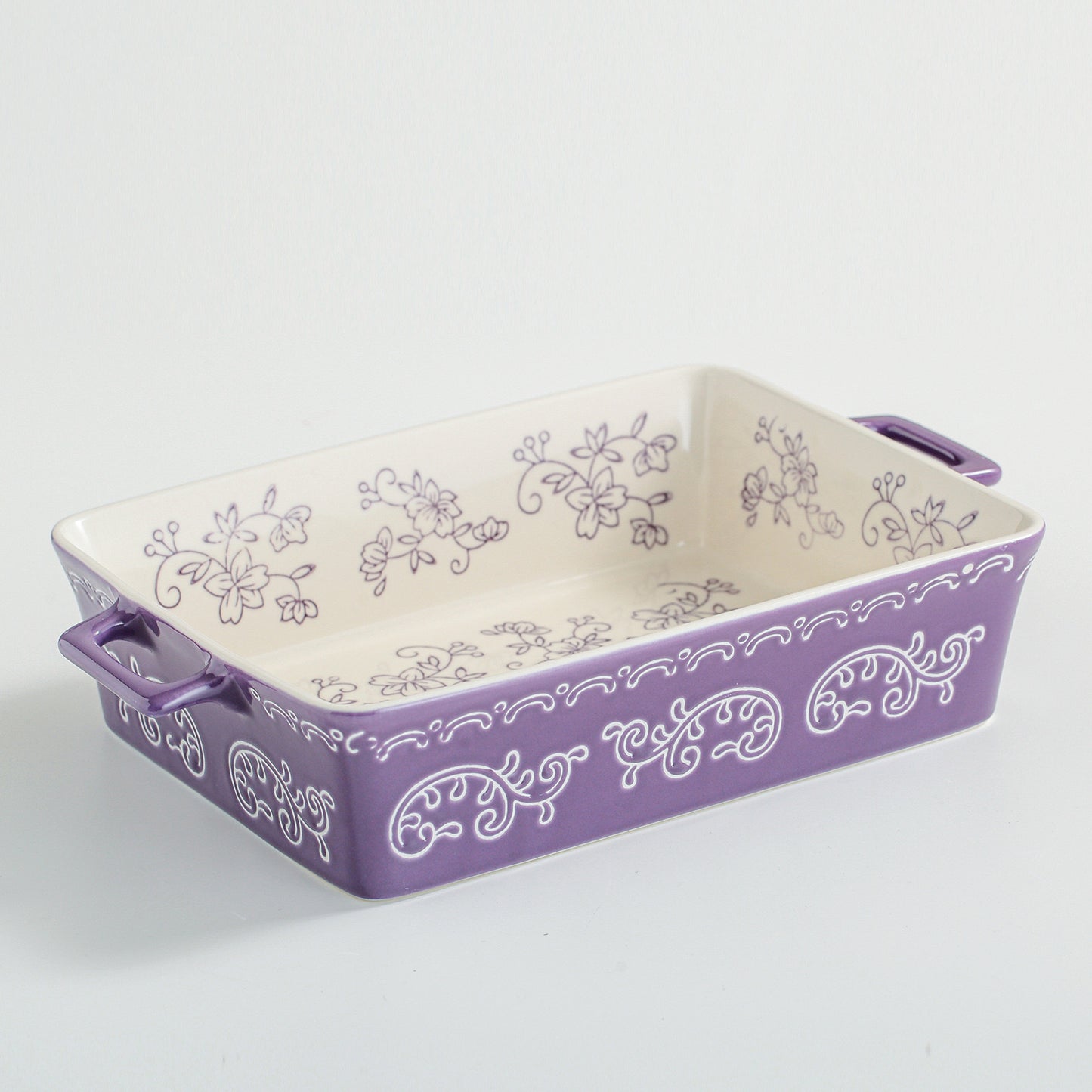 Floral Ceramic Baking Dish Set – 2 Piece