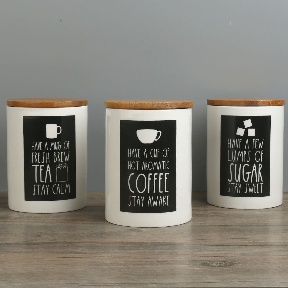 Fun Phrases Ceramic Canister Set