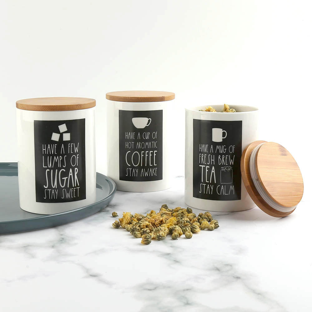 Fun Phrases Ceramic Canister Set