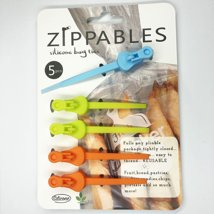 Zippable Silicone Bag Ties