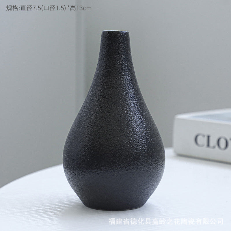 Black Ceramic Vases Set