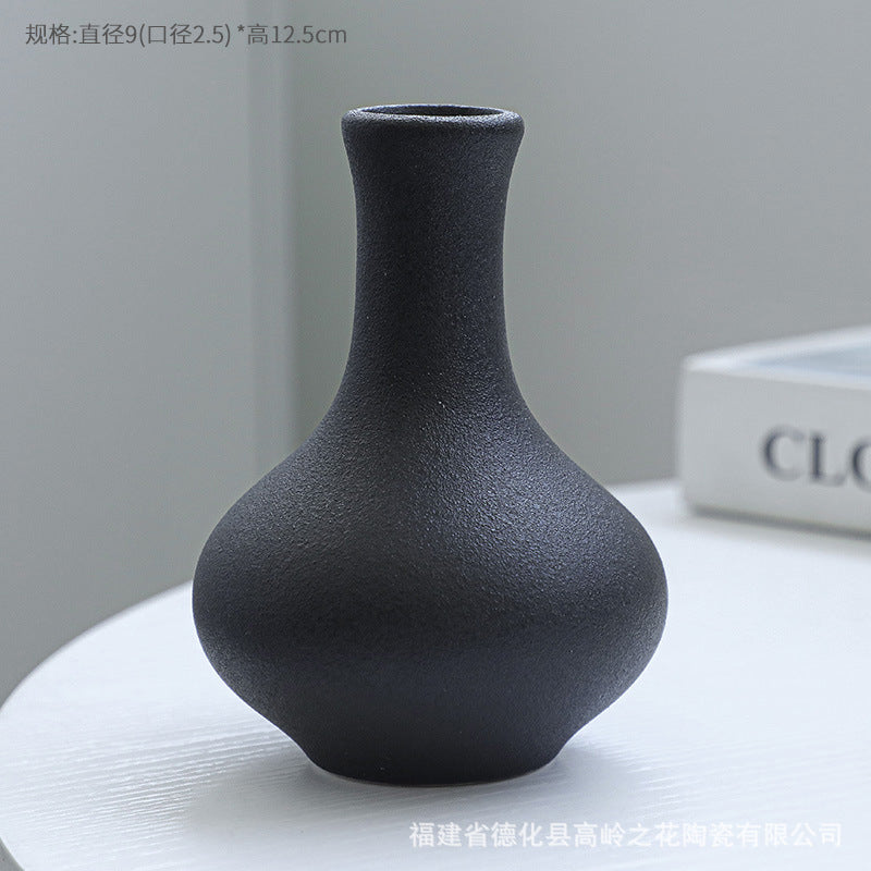 Black Ceramic Vases Set