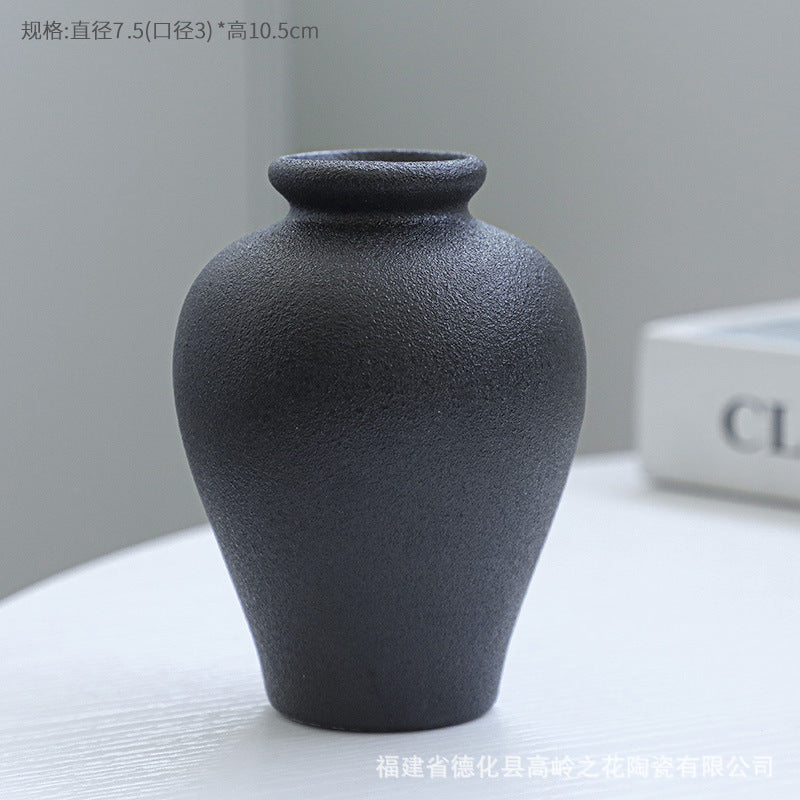 Black Ceramic Vases Set