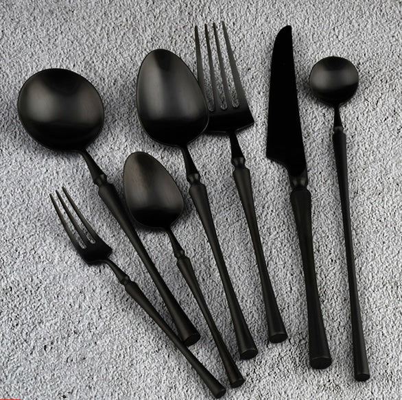 Sculpted Cutlery Set in Black