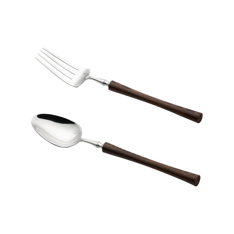 Sculpted Cutlery Set with Wooden Handle