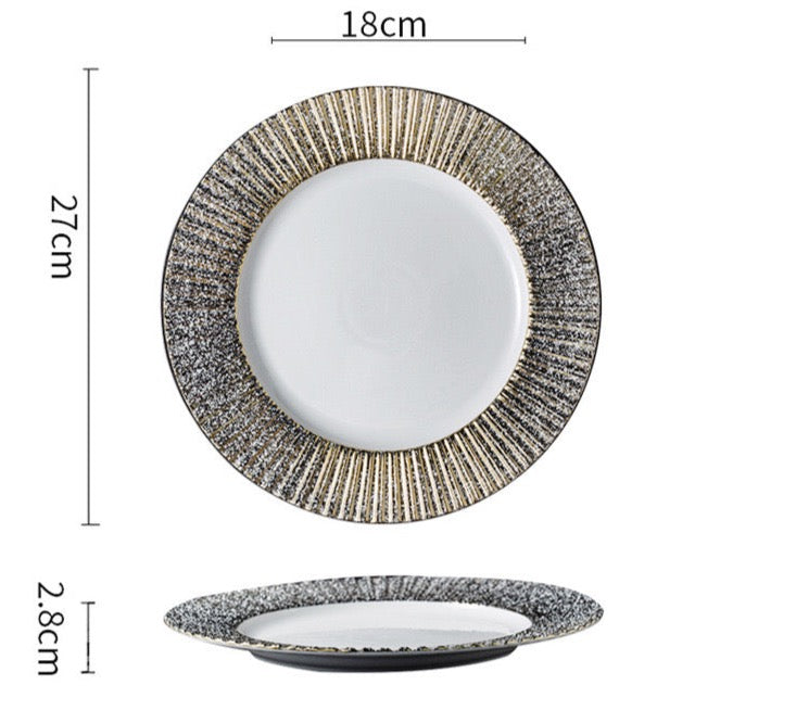 Sprayed Golden Dinner Plate