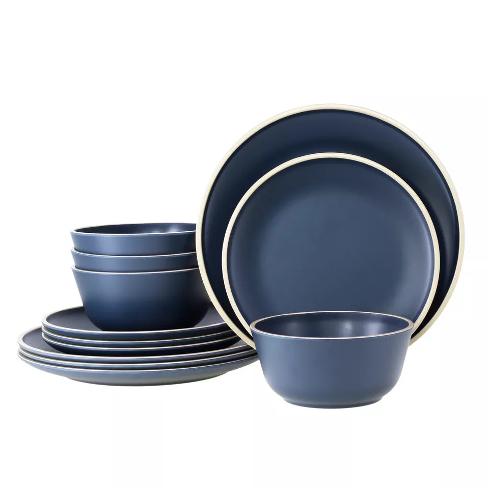 Melamine Dinner Set - Navy