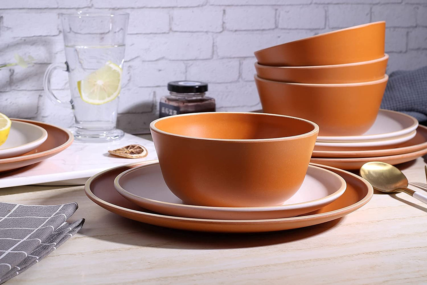 Melamine Dinner Set - Terracota