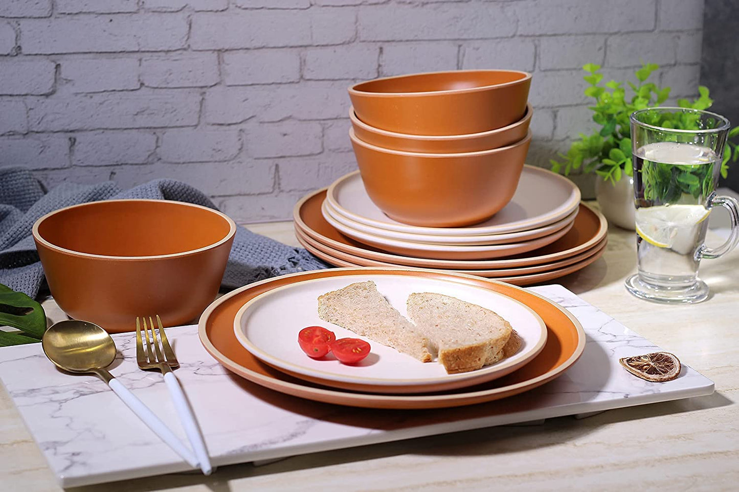 Melamine Dinner Set - Terracota