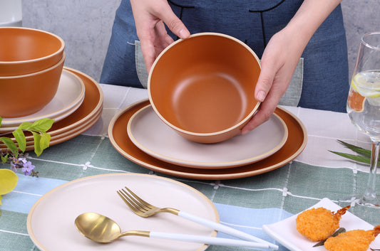 Melamine Dinner Set - Terracota