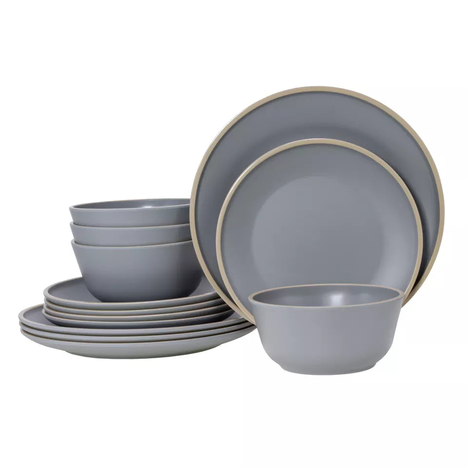 Melamine Dinner Set - Grey