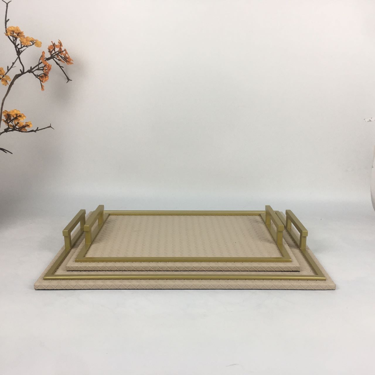 Decorative and Serving Tray Beige