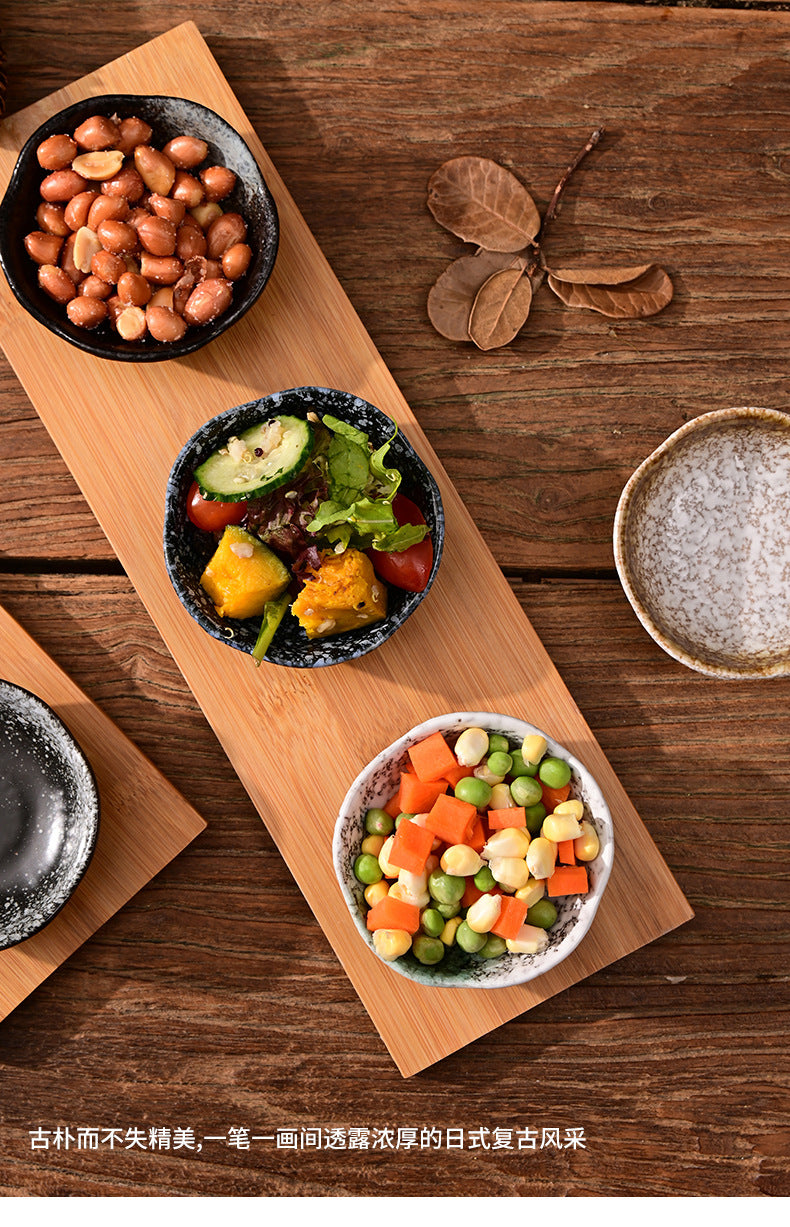 Wooden Tray With Three Serving Bowls