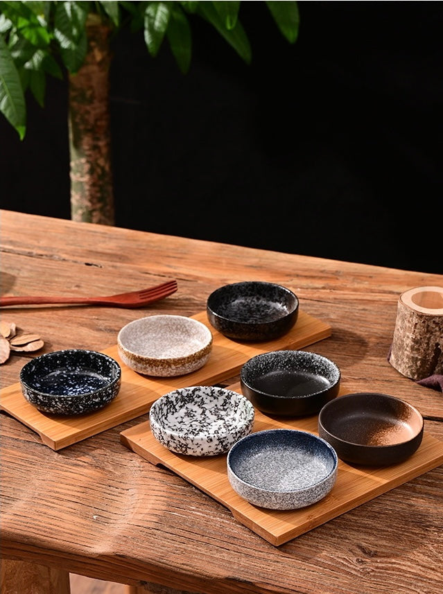 Wooden Tray With Three Serving Bowls