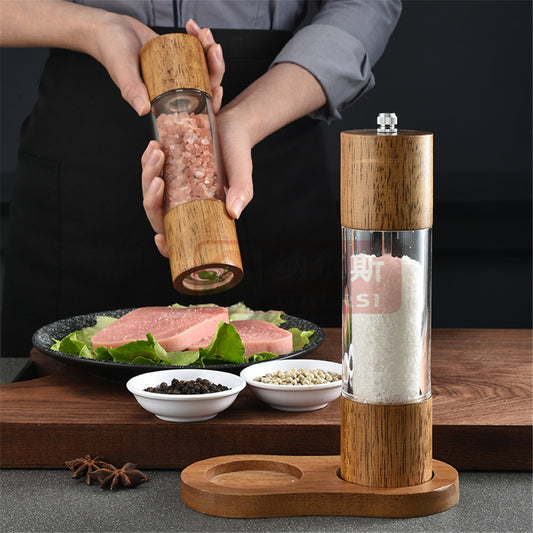 Set of Two Wooden Salt and Pepper Mill