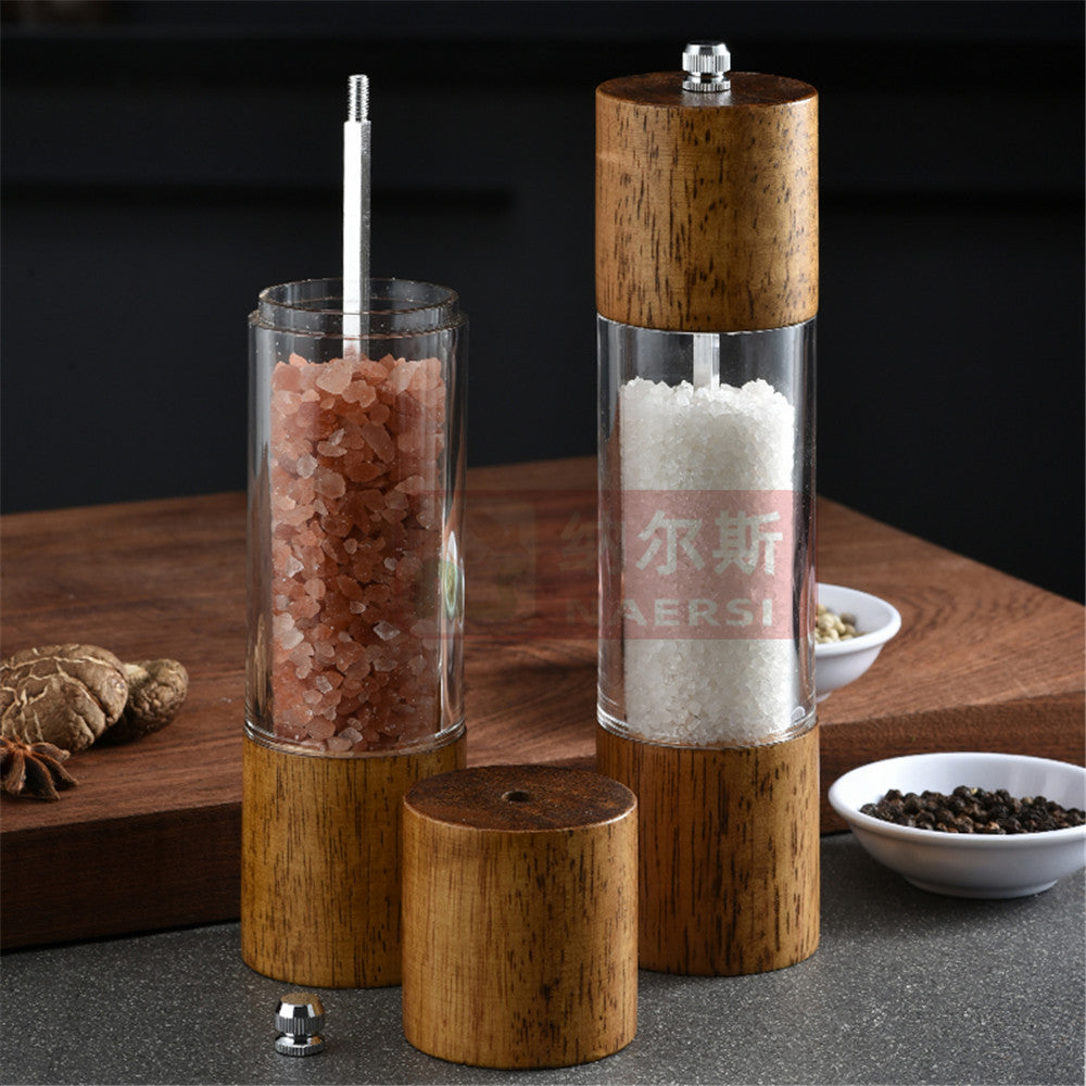 Set of Two Wooden Salt and Pepper Mill