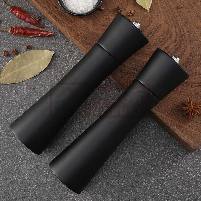 Set of Two Black Ceramic Salt and Pepper Mill