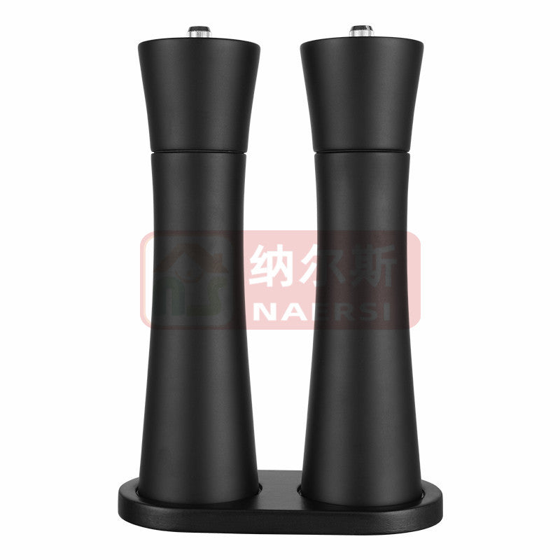 Set of Two Black Ceramic Salt and Pepper Mill