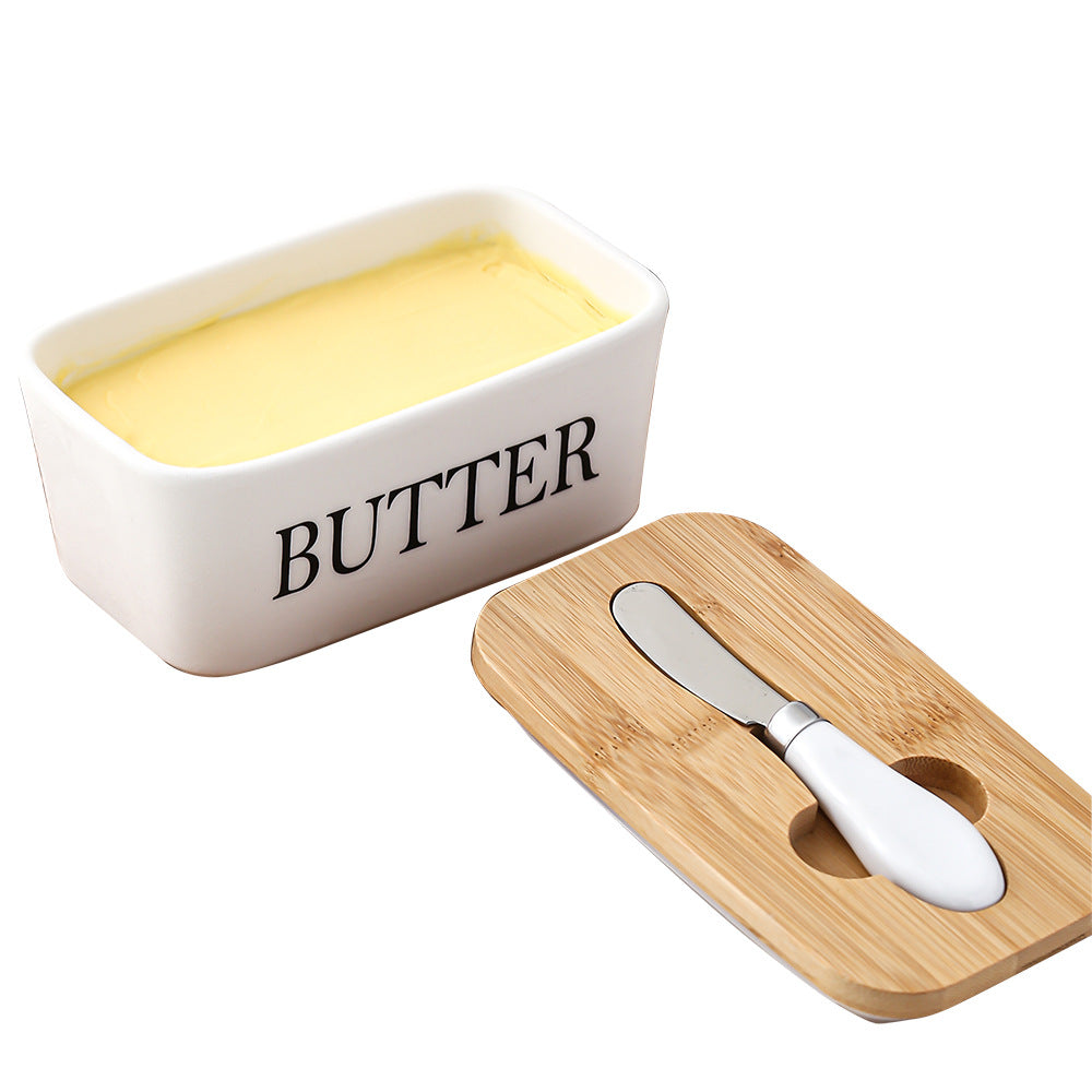 Butter Dispenser with Lid and Knife