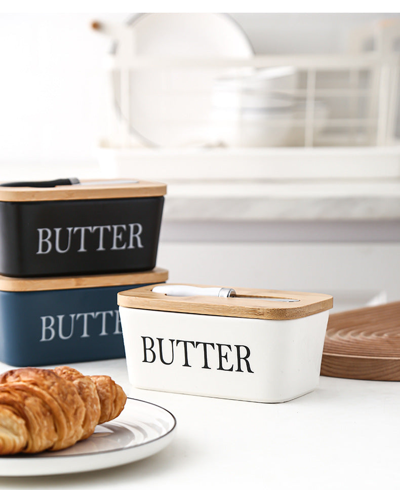 Butter Dispenser with Lid and Knife