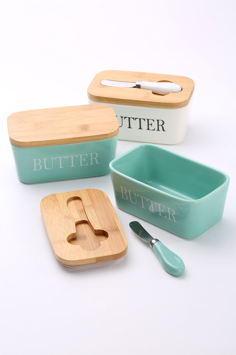 Butter Dispenser with Lid and Knife