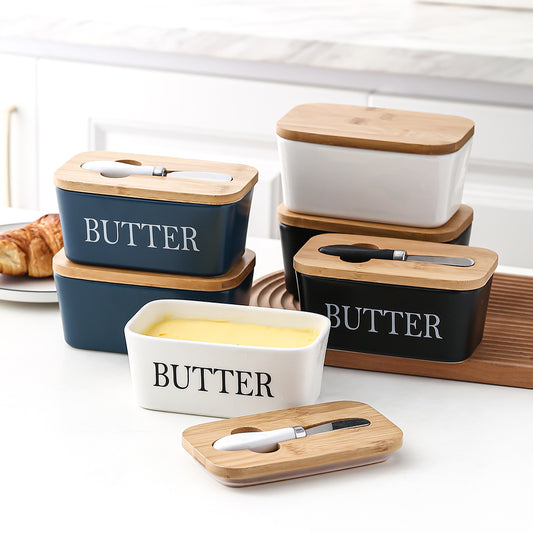 Butter Dispenser with Lid and Knife