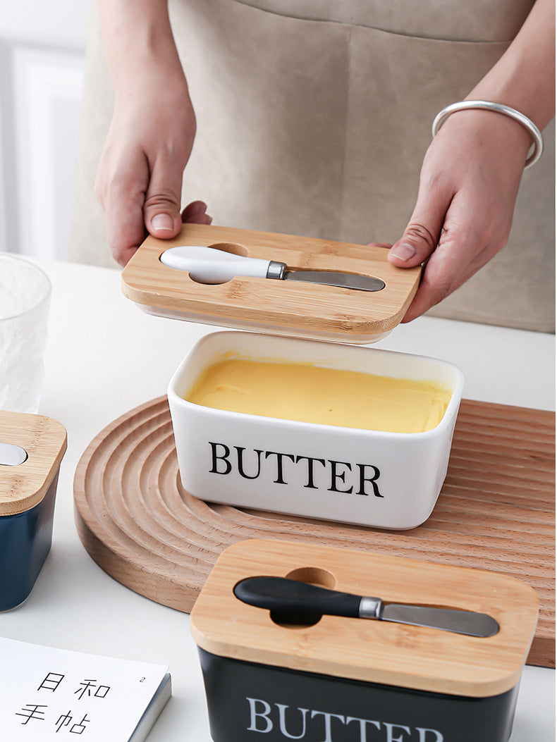 Butter Dispenser with Lid and Knife